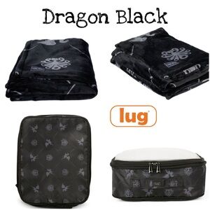 Lug Cuddle Throw Blanket & Comlression Packing Cube Bundle NWT Dragon Black